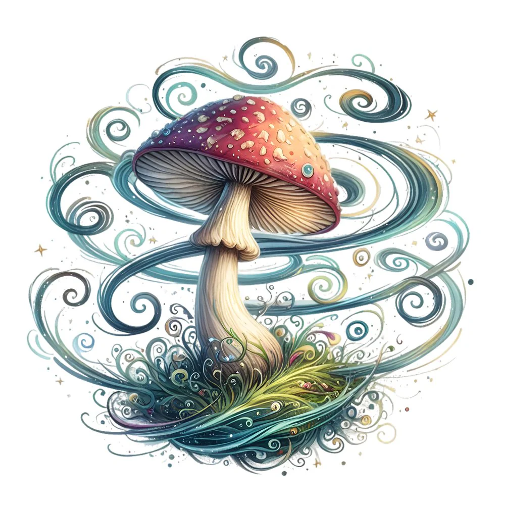Mushroom Garden #15 Fabric Panel