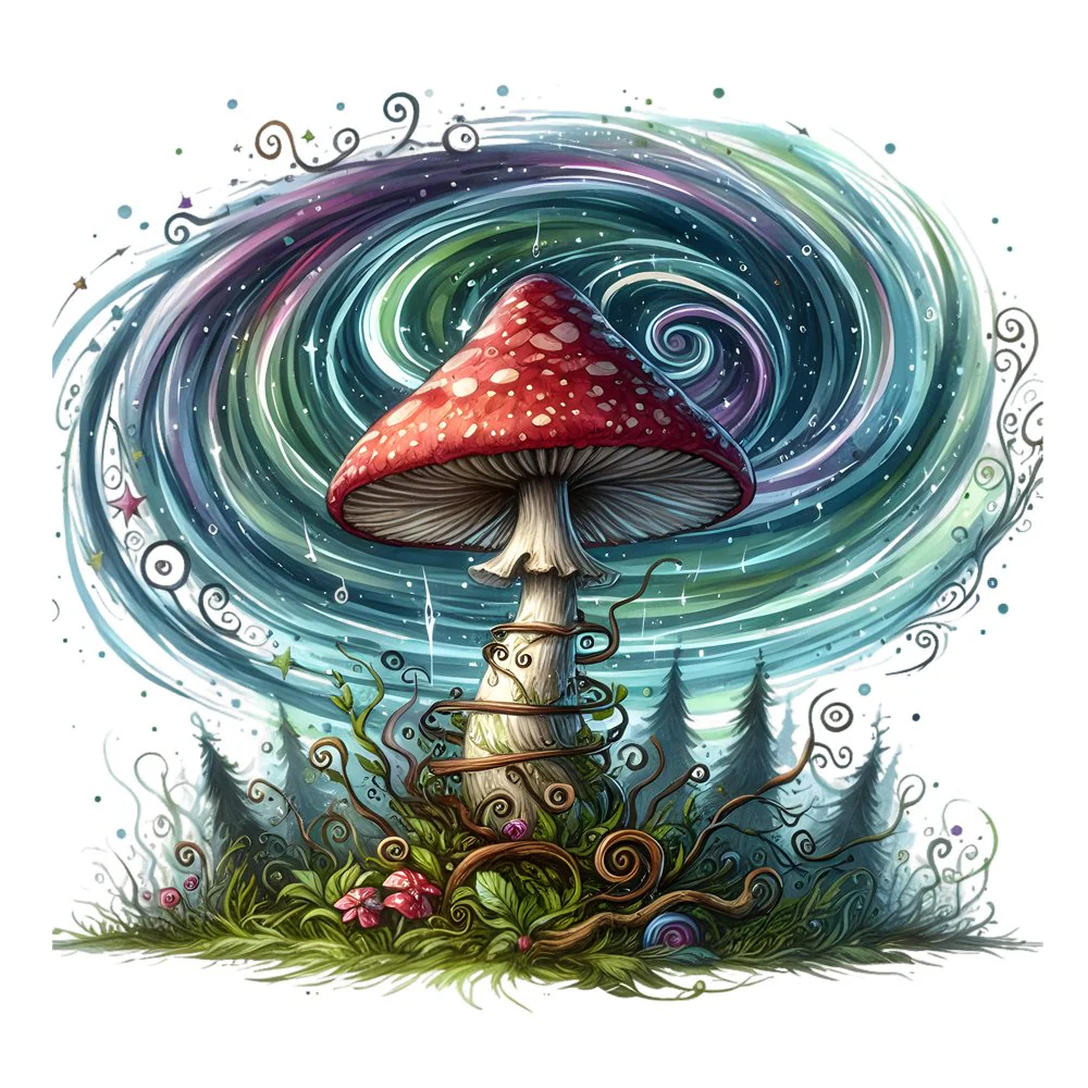 Mushroom Garden #50 Fabric Panel