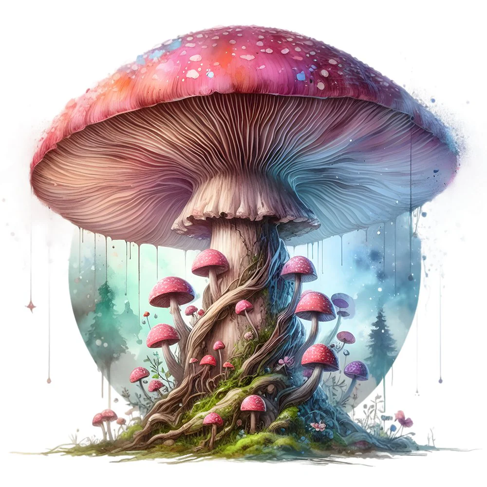 Mushroom Garden #6 Fabric Panel