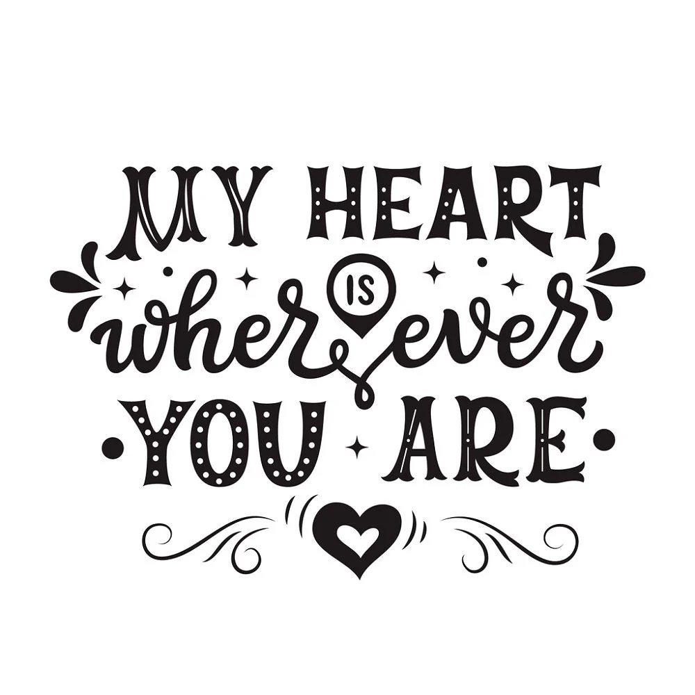 My Heart Is Wherever You Are Fabric Panel