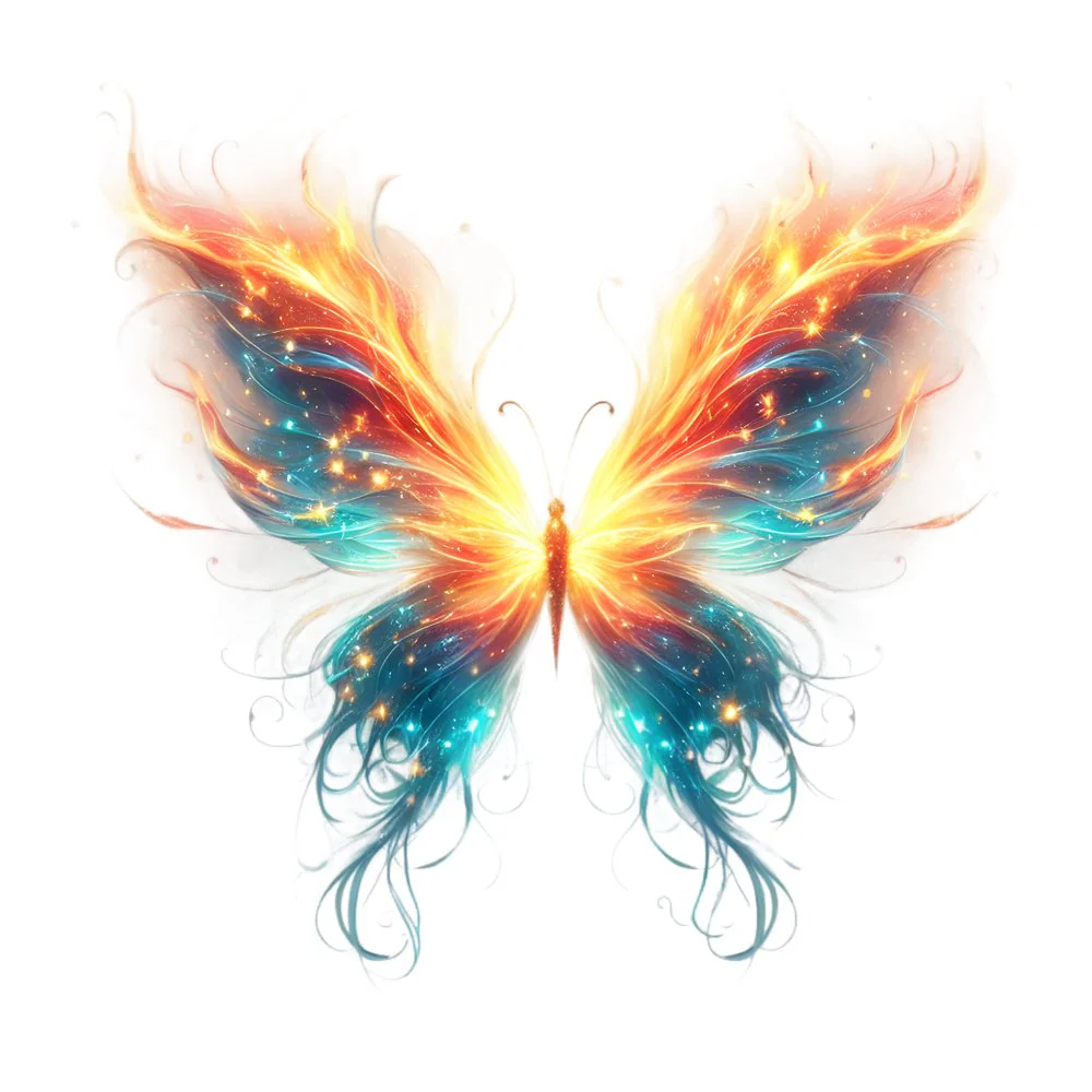 Mystical Butterflies Fire & Ice #1 Fabric Panel