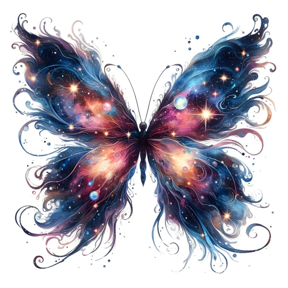 Mystical Butterflies Galaxy #4 Fabric Panel