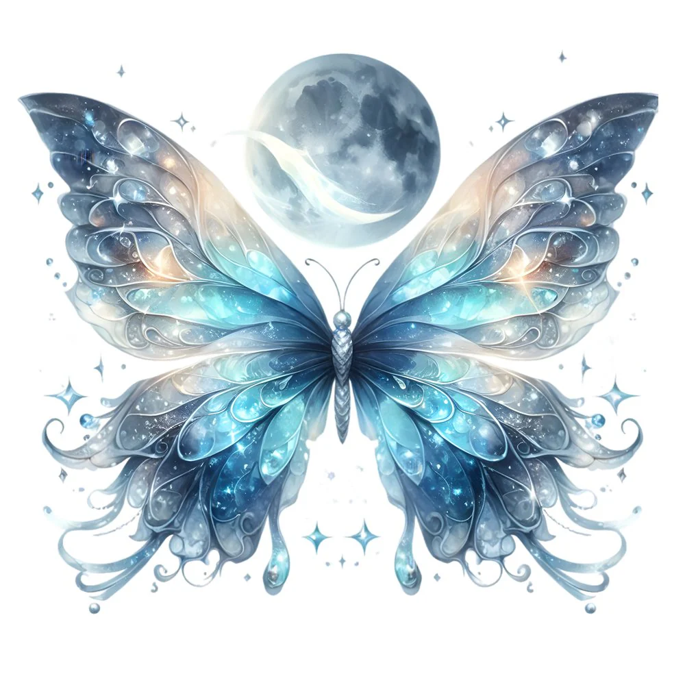 Mystical Butterflies Lunar #2 Fabric Panel