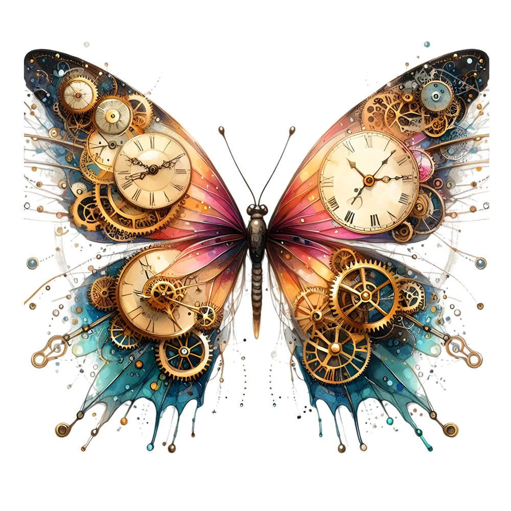 Mystical Butterflies Mechanical #2 Fabric Panel