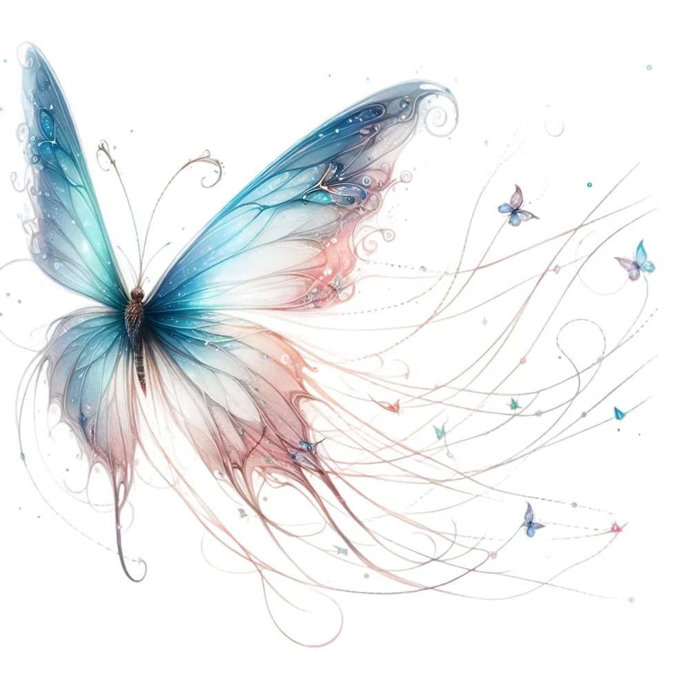 Mystical Butterflies Wispy #5 Fabric Panel