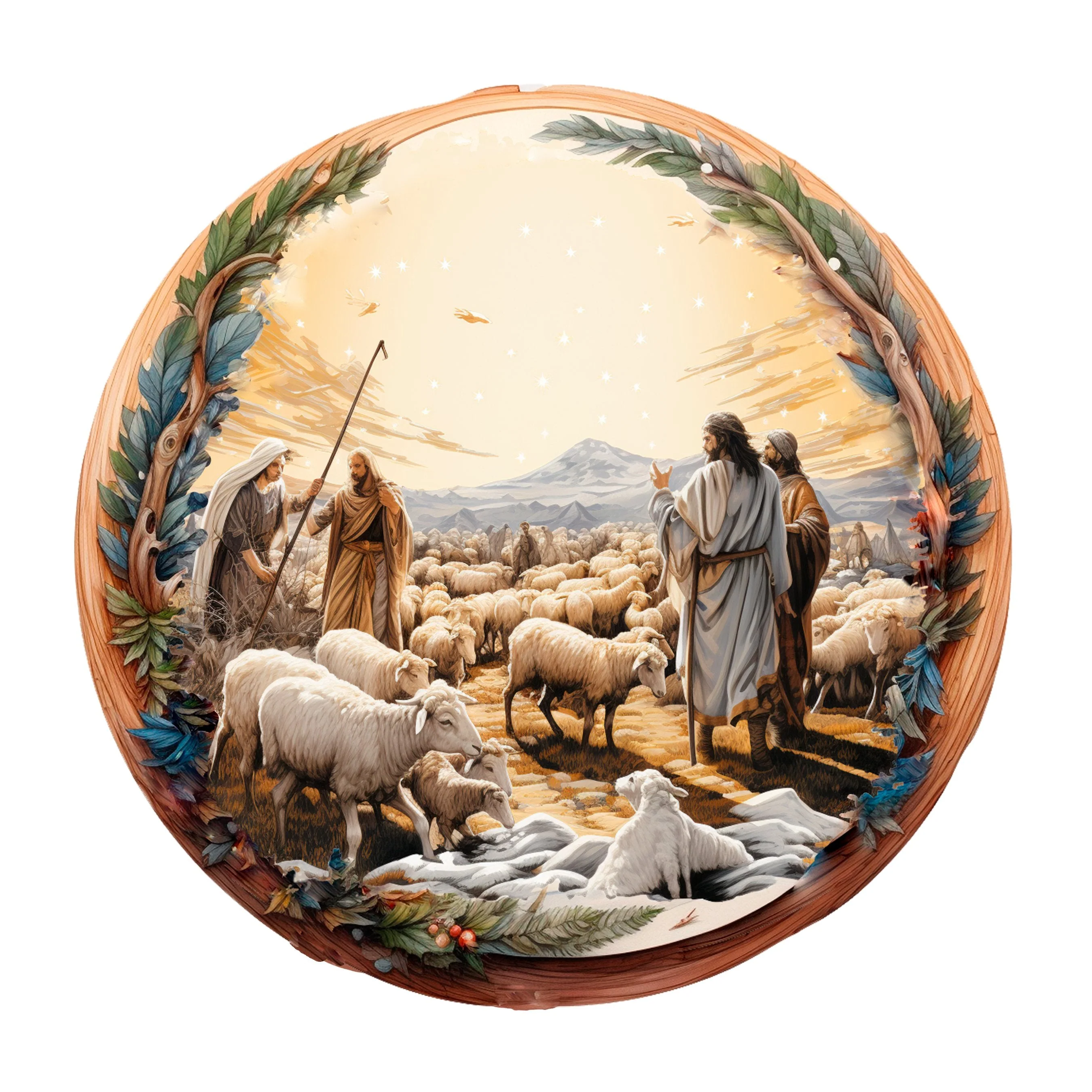 Nativity Scene Ornament #1 Fabric Panel