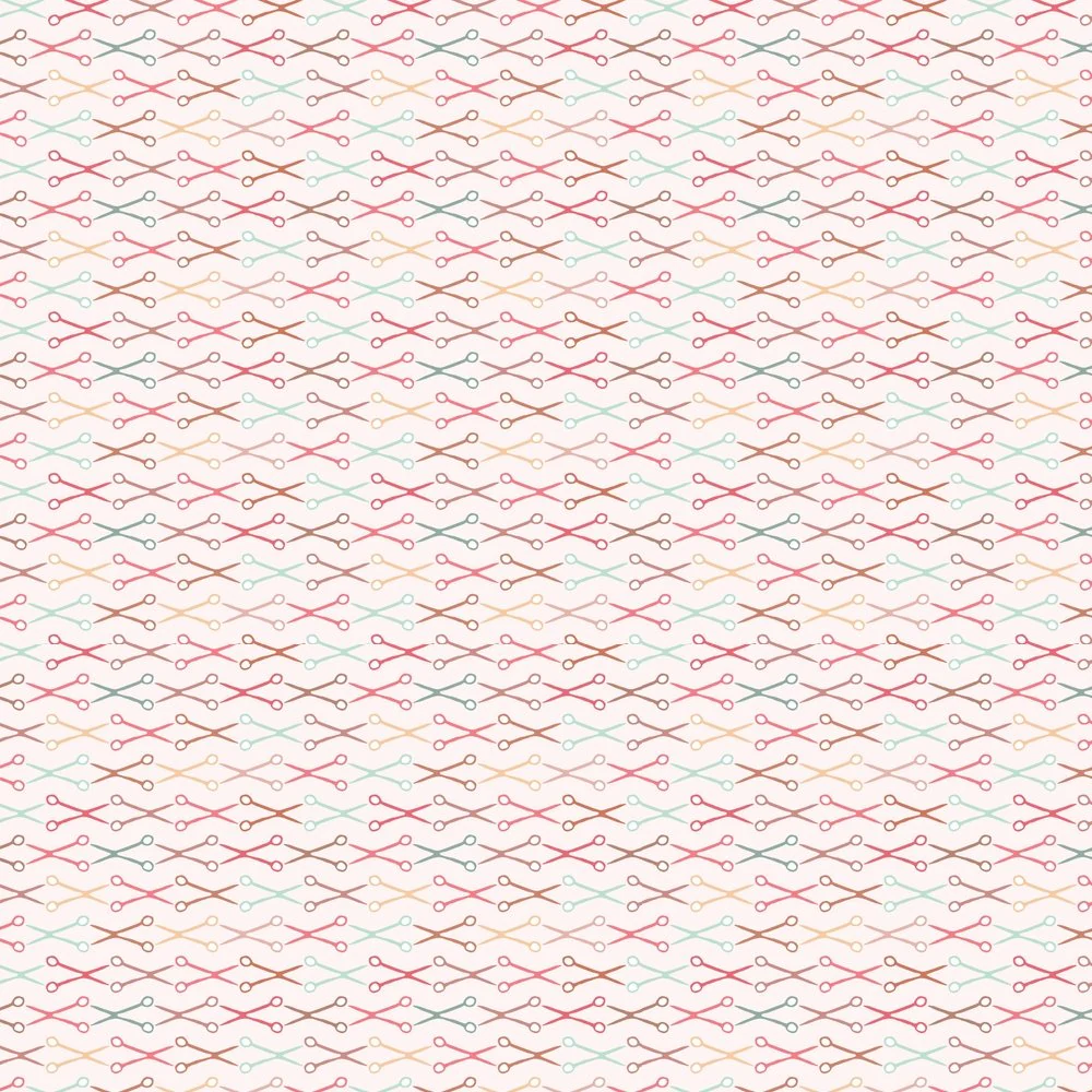 Needlework Scissors Fabric - Pink