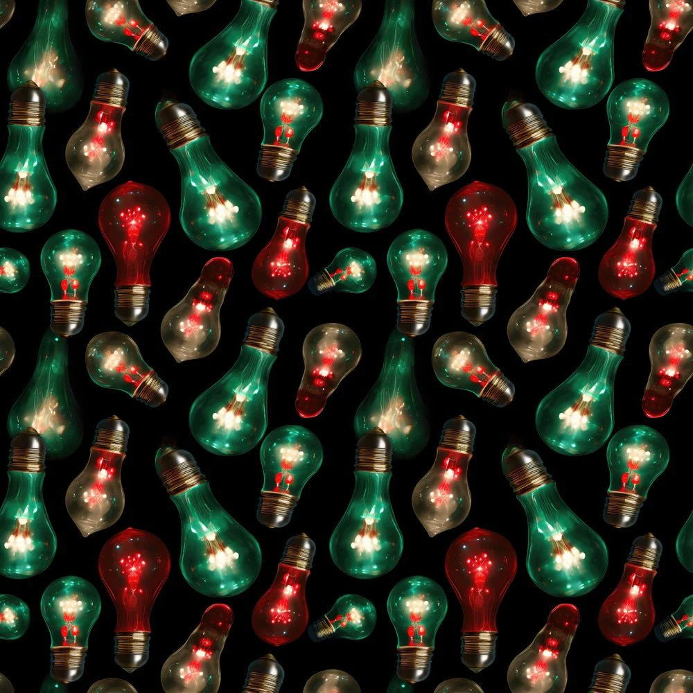Neon Christmas Bulb Fabric