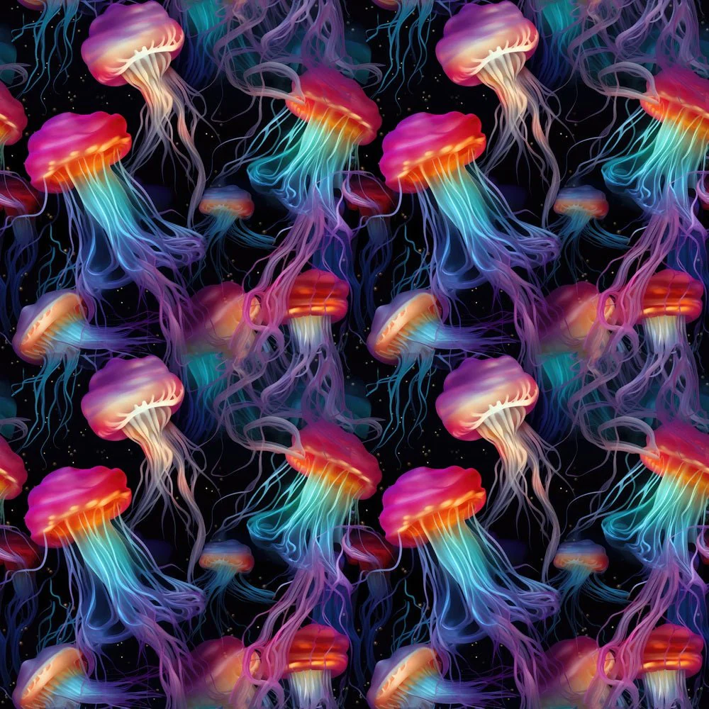 Neon Jelly Fish Fabric