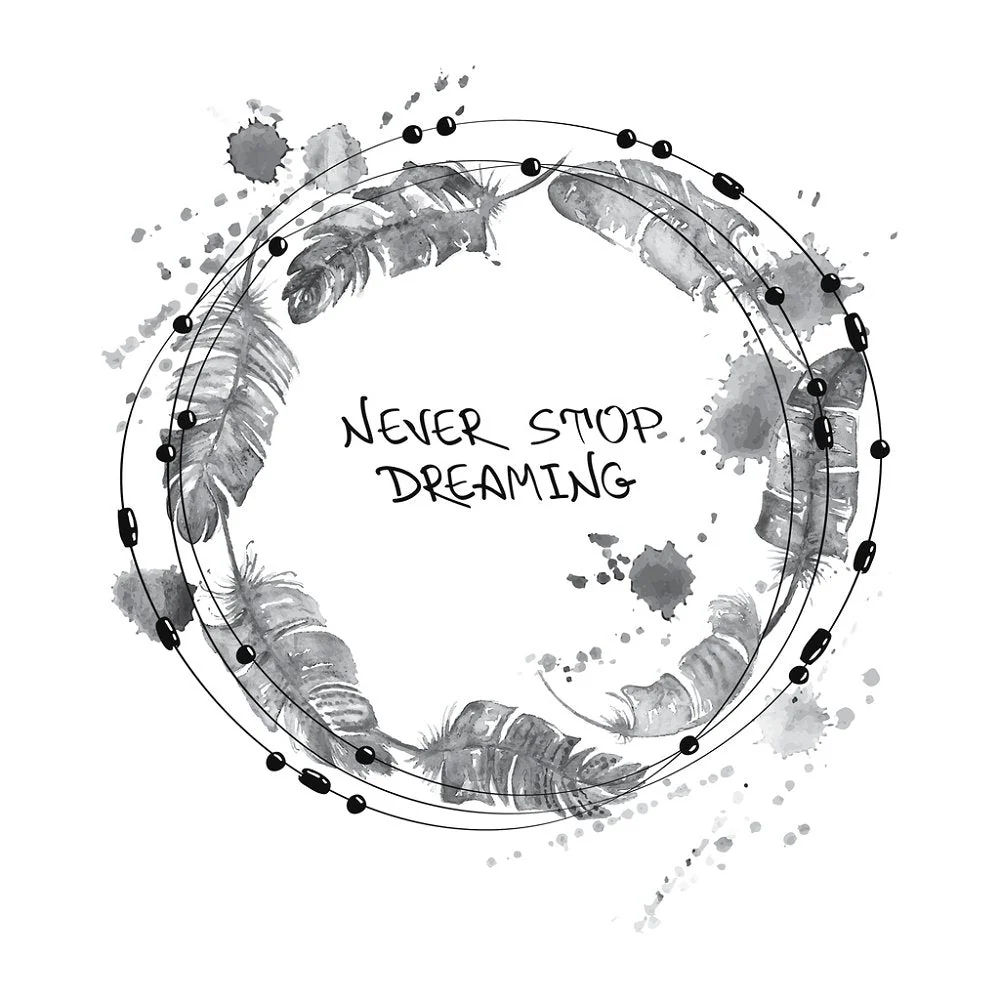 Never Stop Dreaming Fabric Panel - Gray