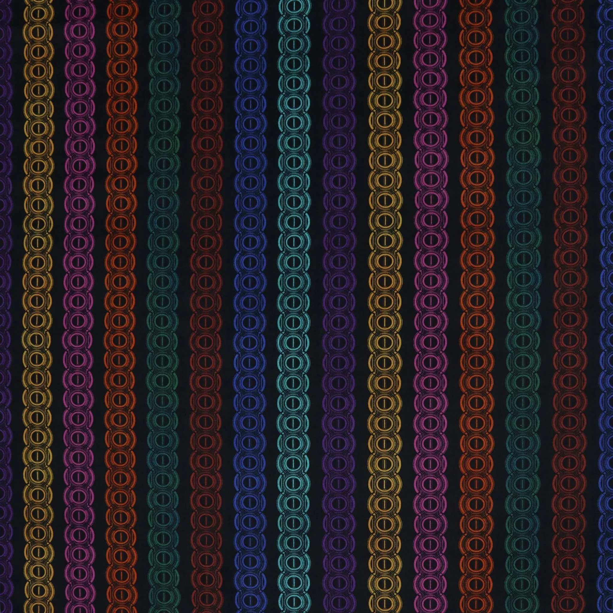 Newer Worlds Dot Stripe Fabric Collection - Black/Multi