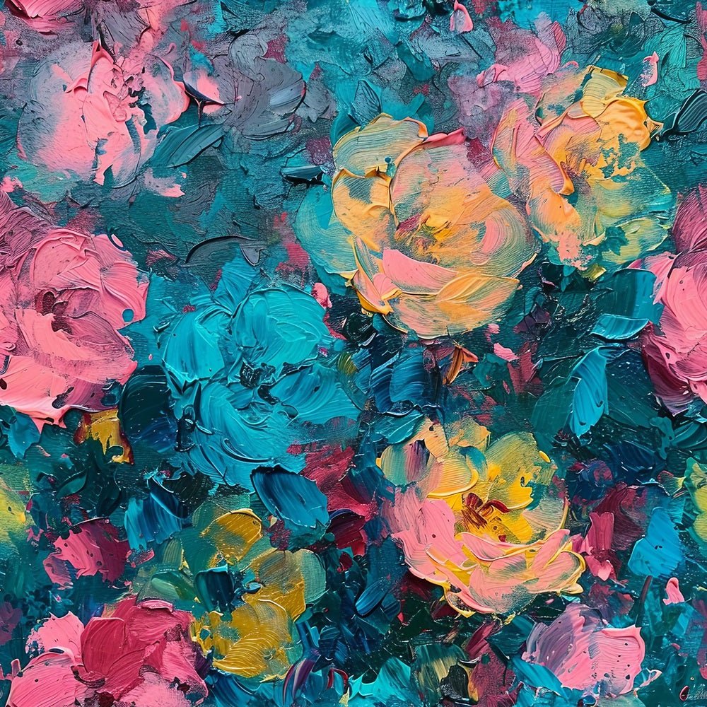 Nightlife Abstract Floral Pattern #1 Fabric
