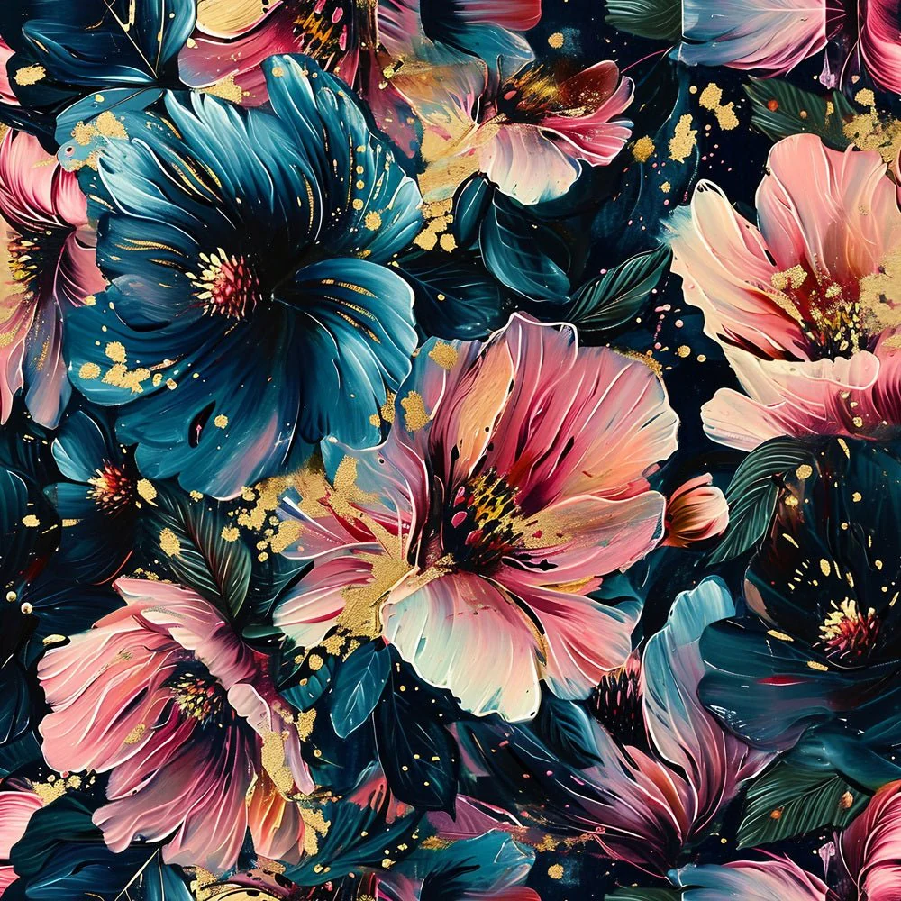 Nightlife Abstract Floral Pattern #9 Fabric