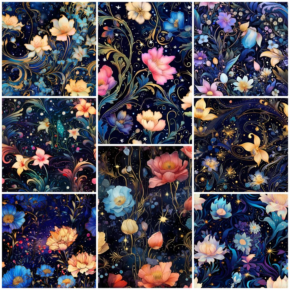 Nightlife Nouveau Floral Fat Eighth Bundle - 8 Pieces