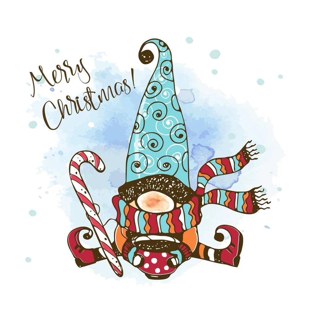 Nordic Gnome With Hot Cocoa Fabric Panel