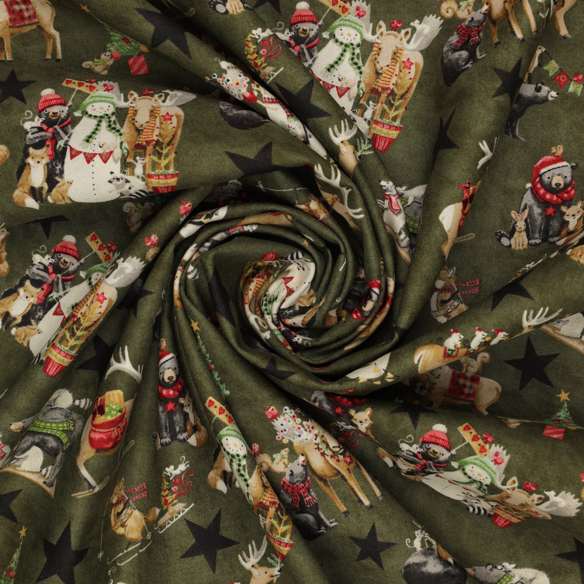 Northern Christmas Fabric Collection - Main Green - Image 2