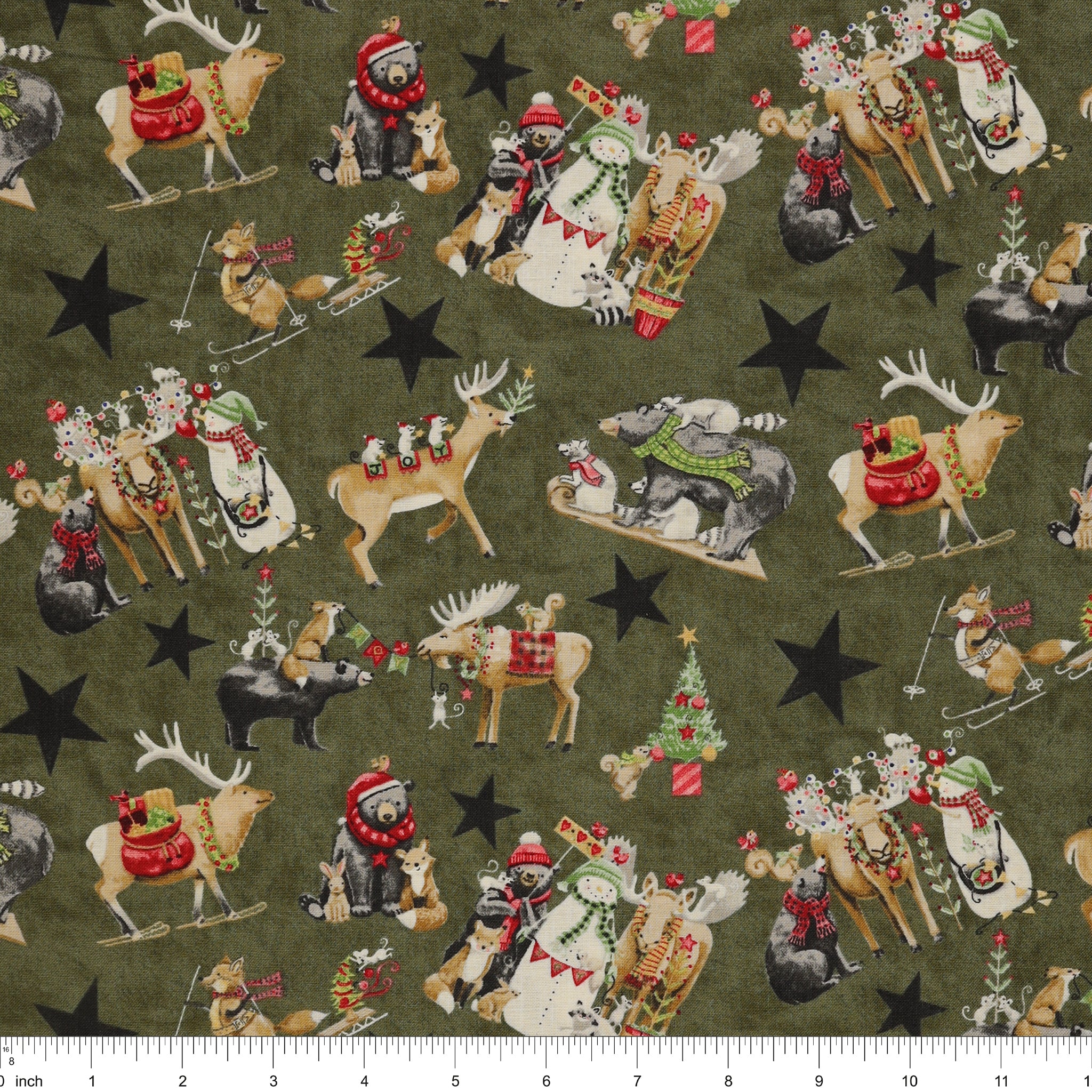 Northern Christmas Fabric Collection - Main Green - Image 3