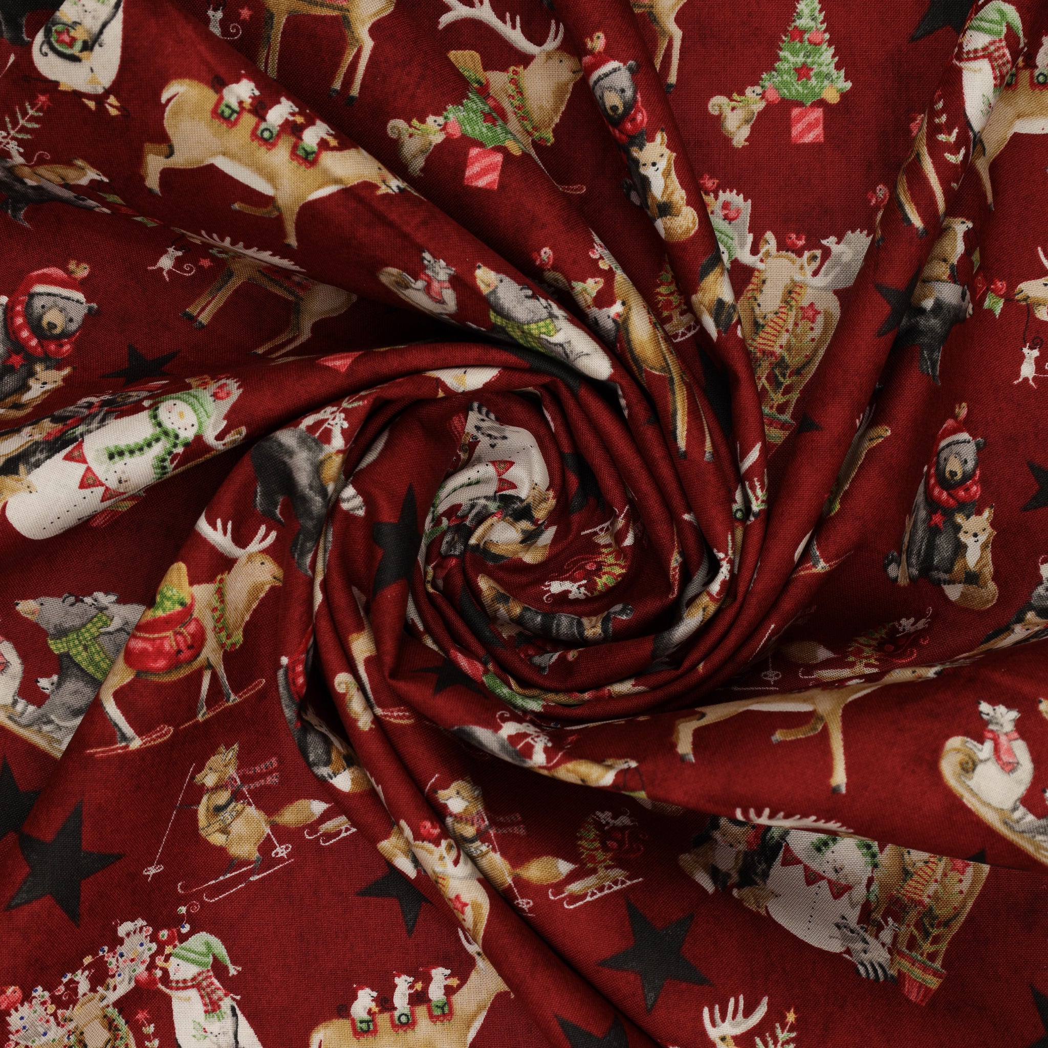 Northern Christmas Fabric Collection - Main Red - Image 2