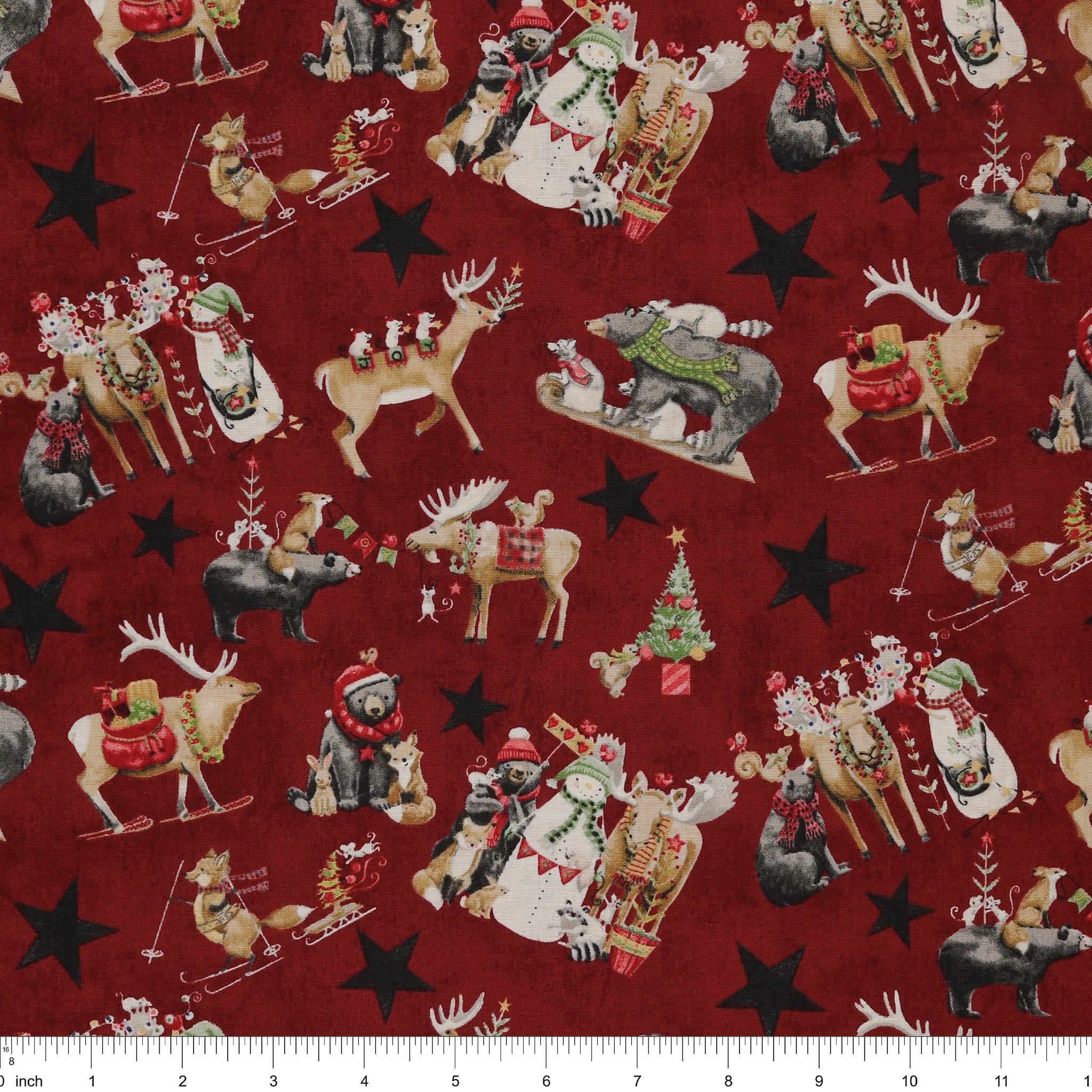 Northern Christmas Fabric Collection - Main Red - Image 3