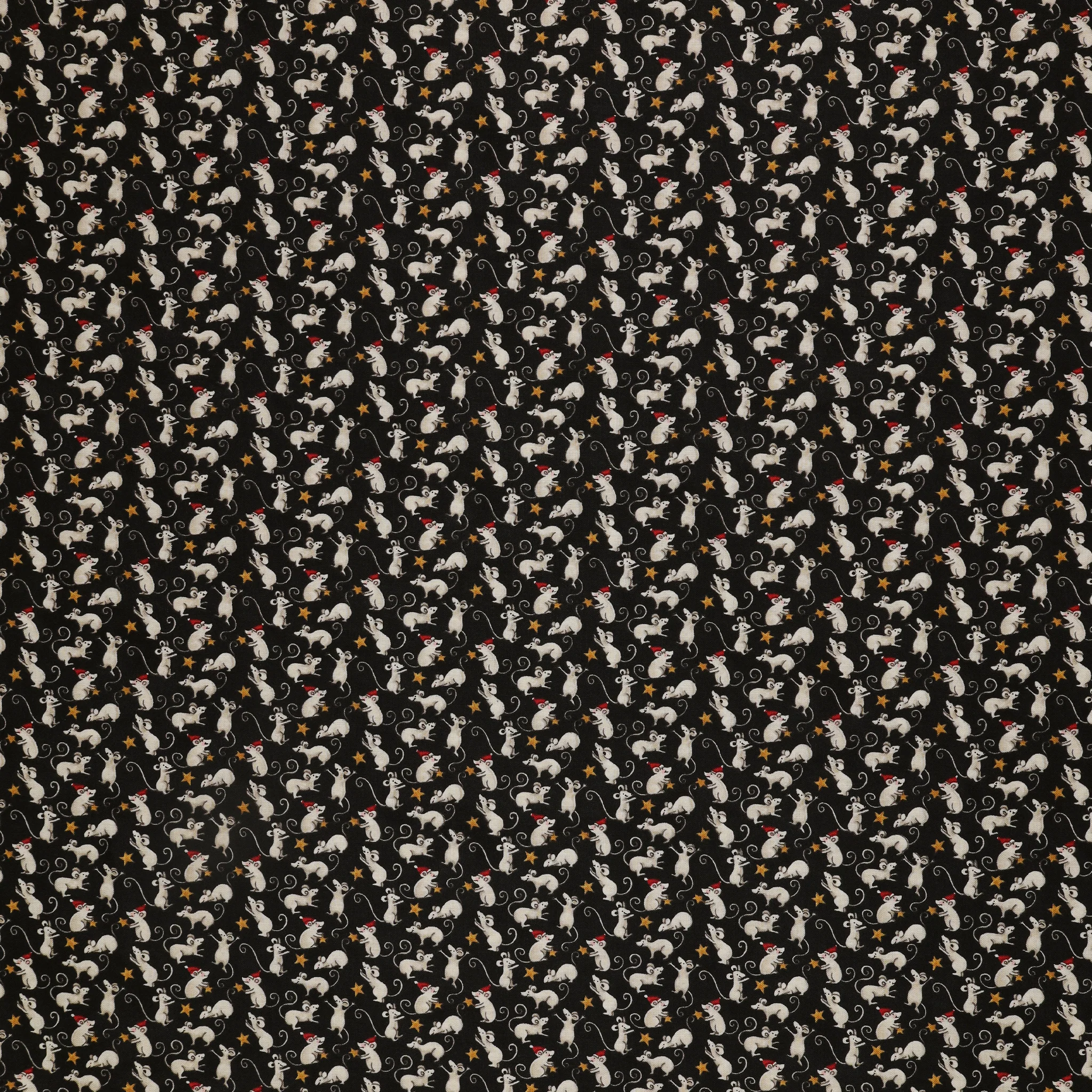 Northern Christmas Fabric Collection - Mice Black