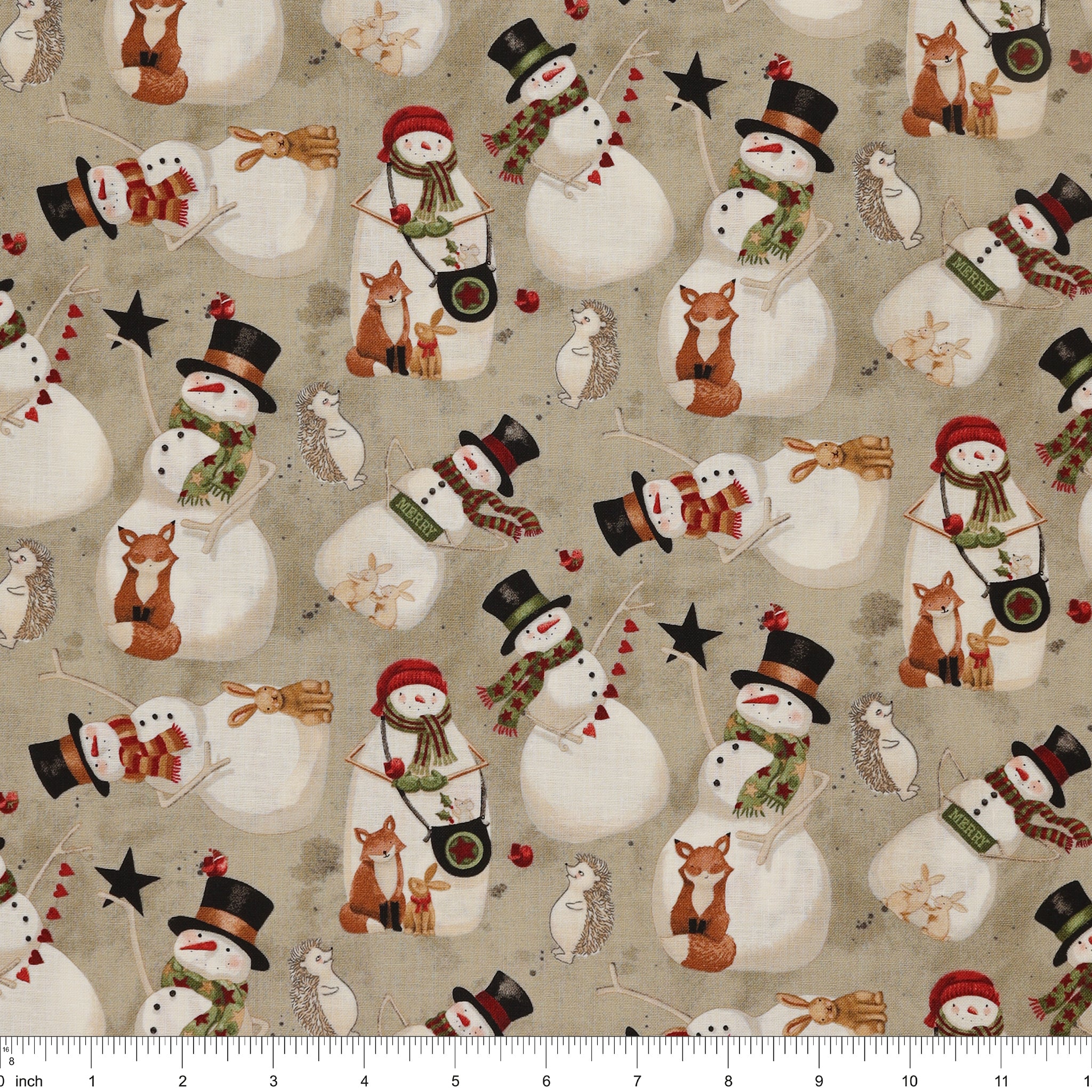Northern Christmas Fabric Collection - Snowmen Neutral - Image 3