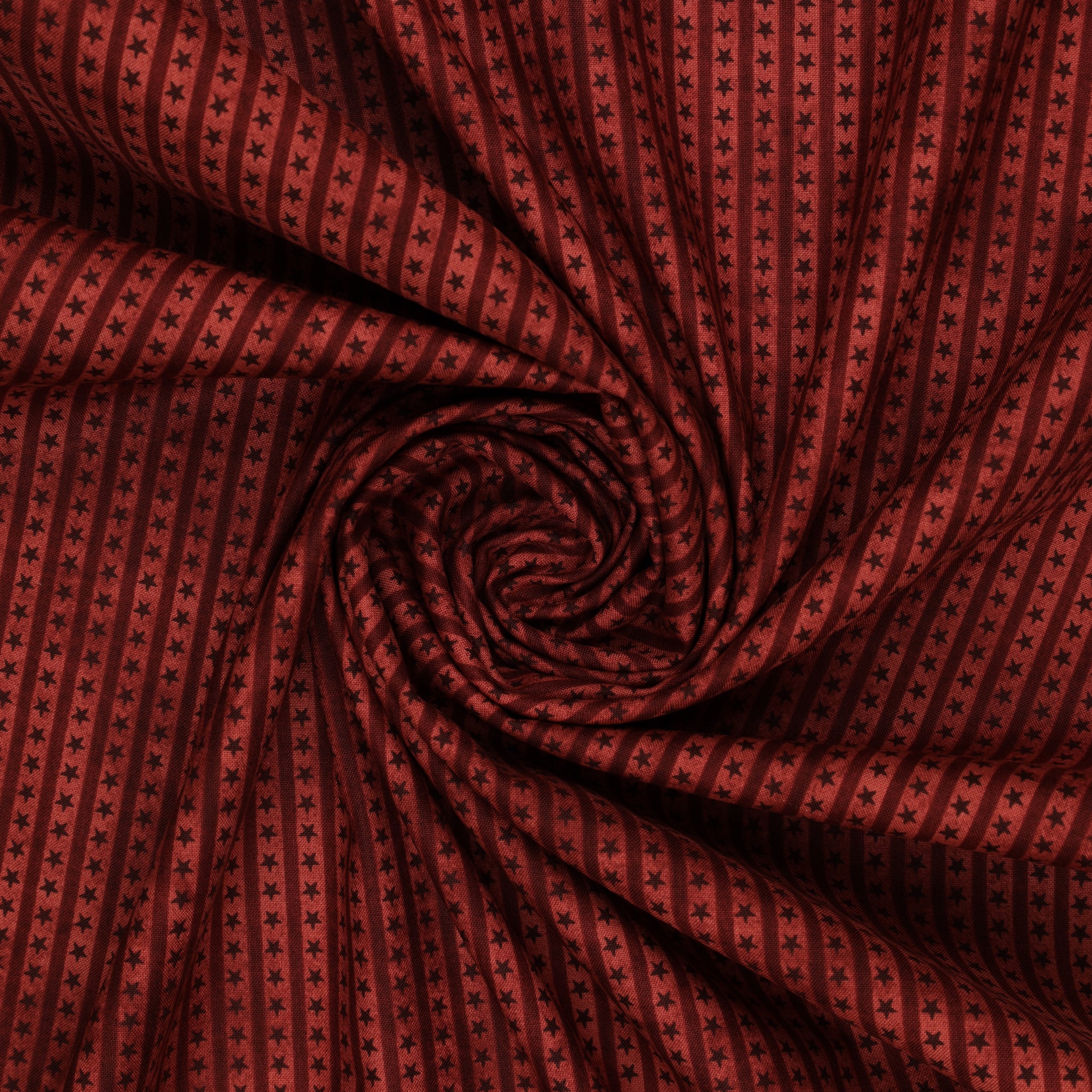 Northern Christmas Fabric Collection - Star Stripes Red - Image 2