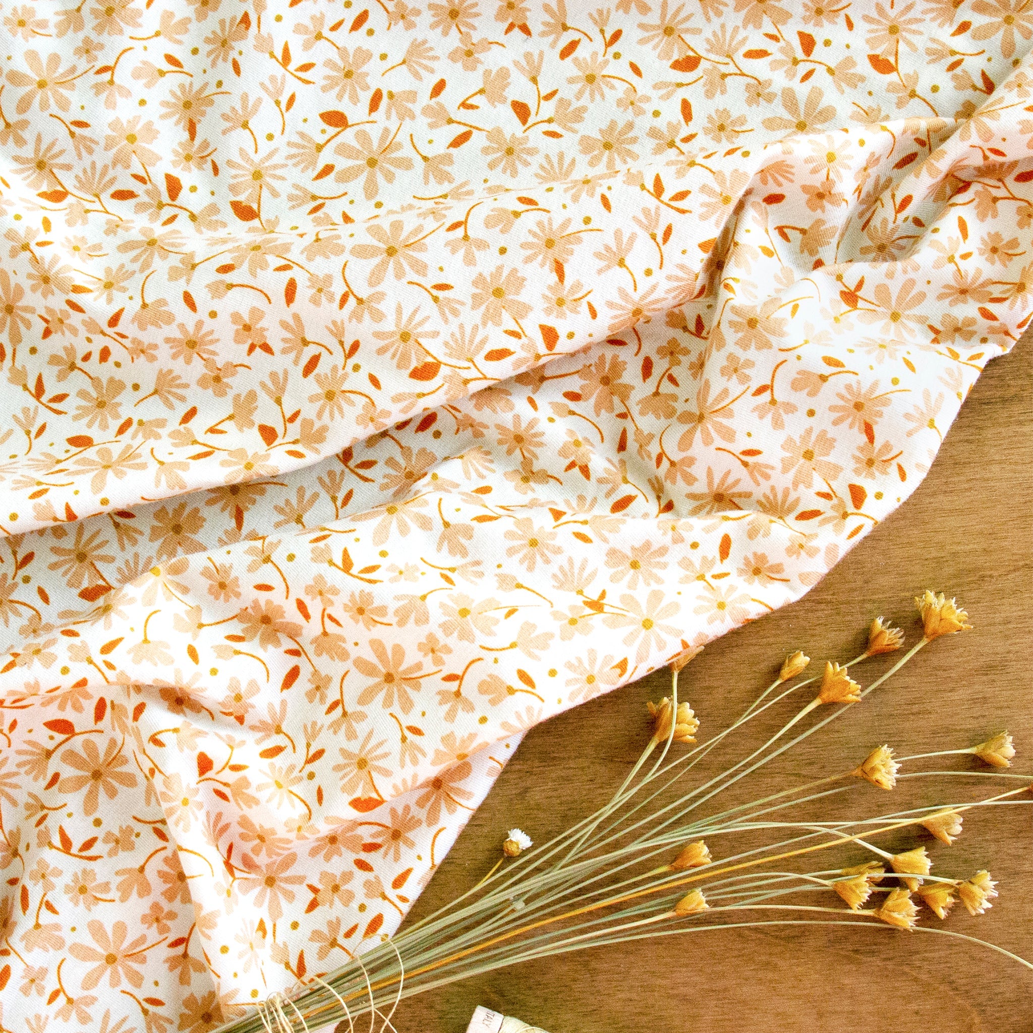 Nostalgia Meadow Sepia Fabric in Knit - Image 5