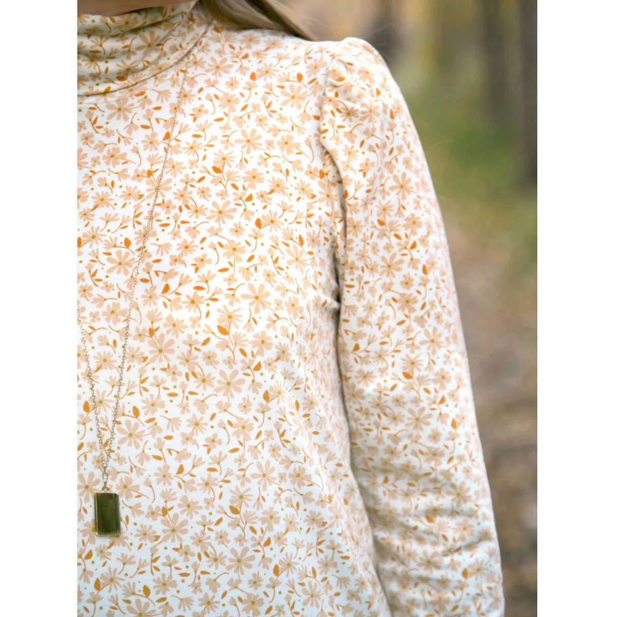 Nostalgia Meadow Sepia Fabric in Knit - Image 6