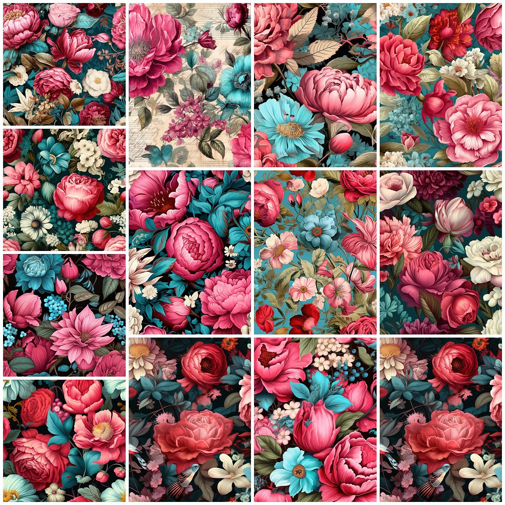 Nostalgic Blooms Fat Quarter Bundle - 12 Pieces