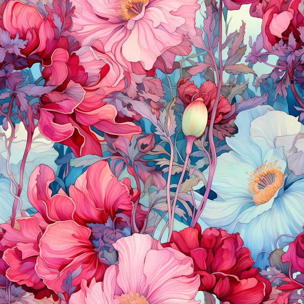 Nouveau Floral Pattern #1 Fabric