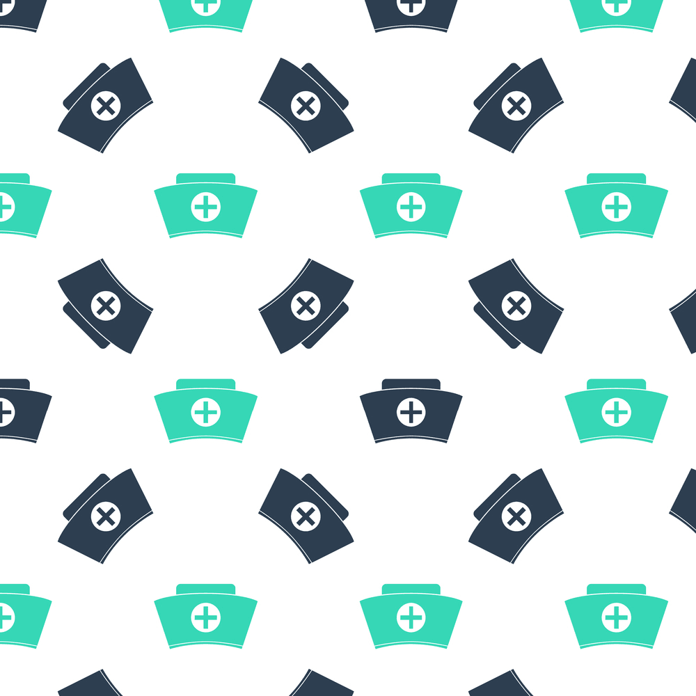 Nurse Cap Fabric - Navy/Teal