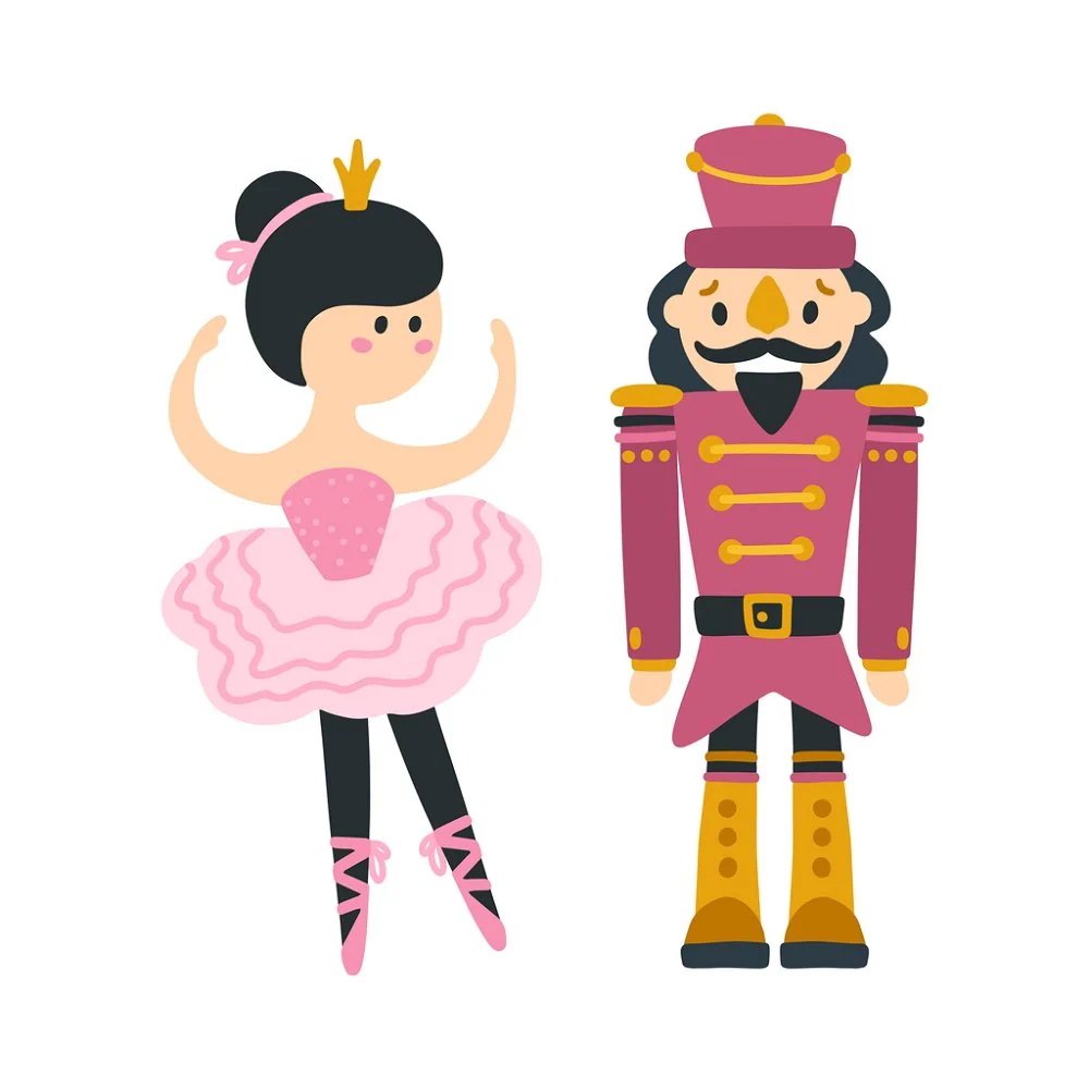 Nutcracker & Ballerina Fabric Panel - Multi