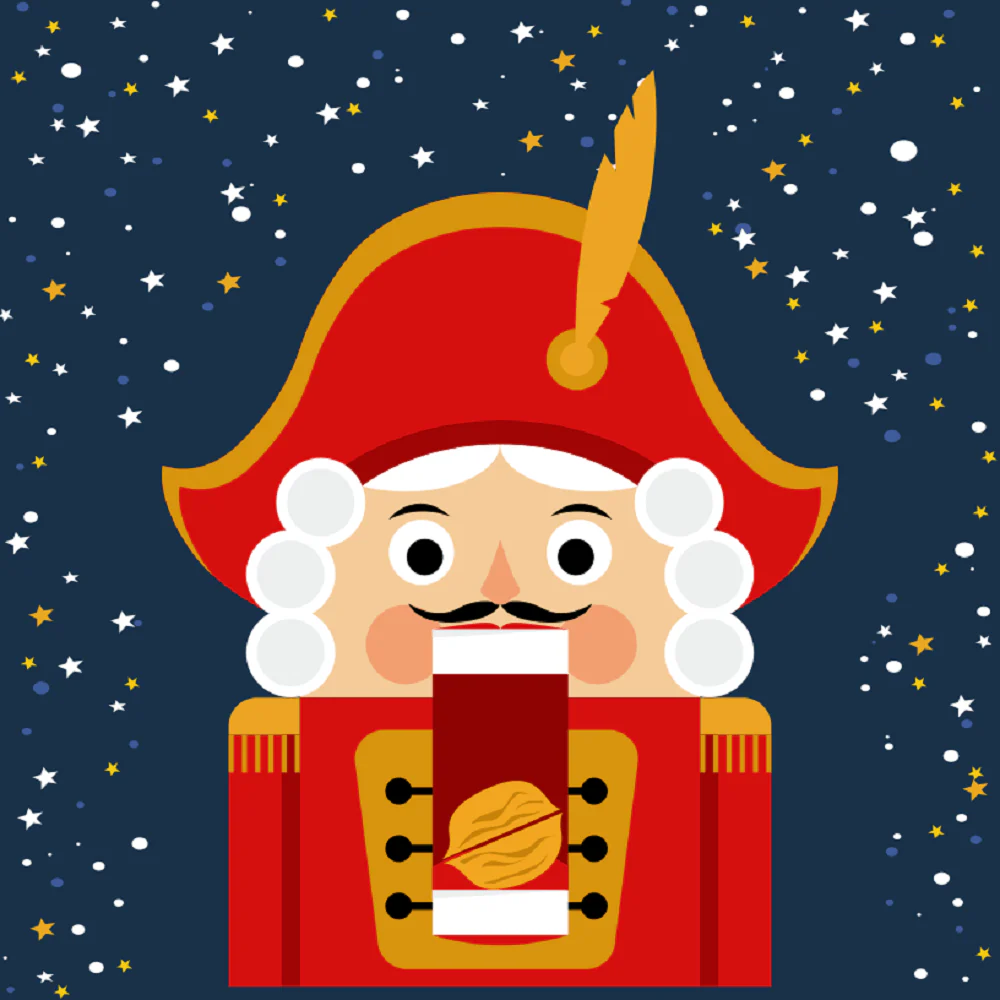 Nutcracker Fabric Panel - Navy