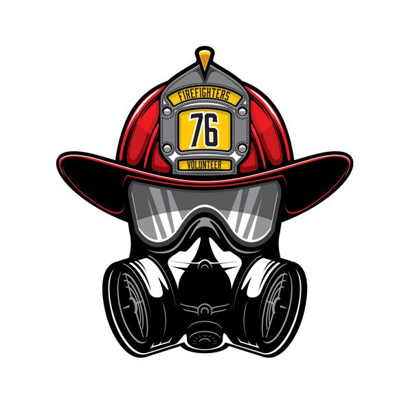 Occupation, Firefighter Helmet Fabric Panel - White