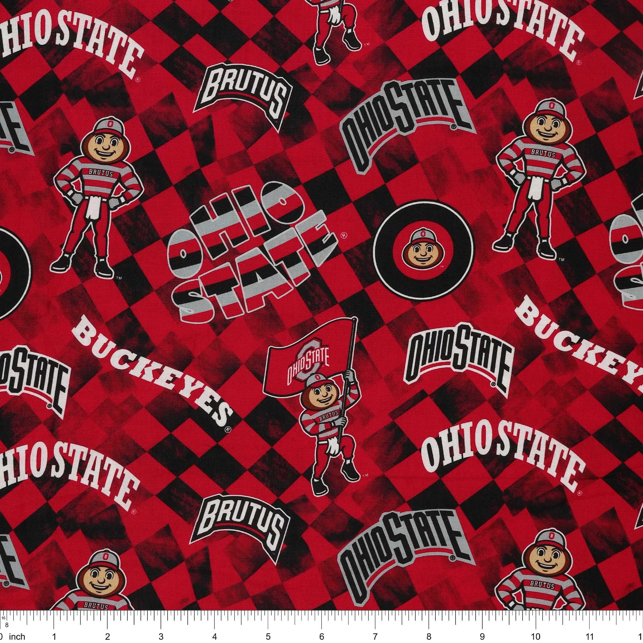 Ohio State University Allover Checker Fabric - Image 3