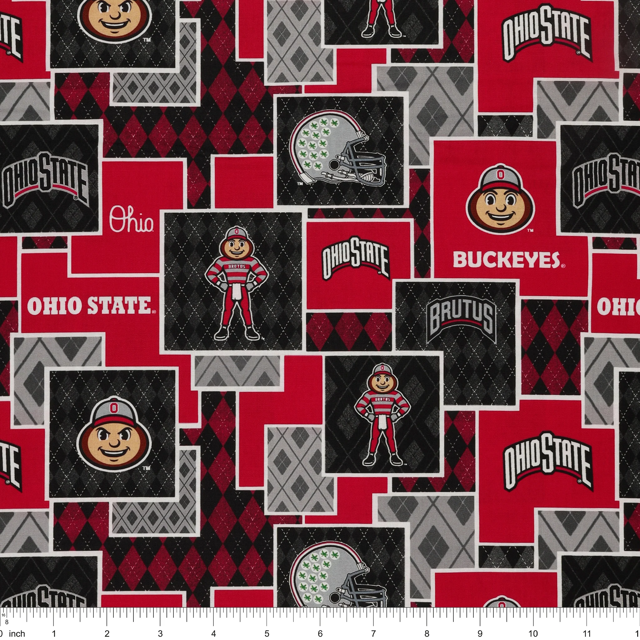 Ohio State University Argyle Boxes Fabric - Image 3