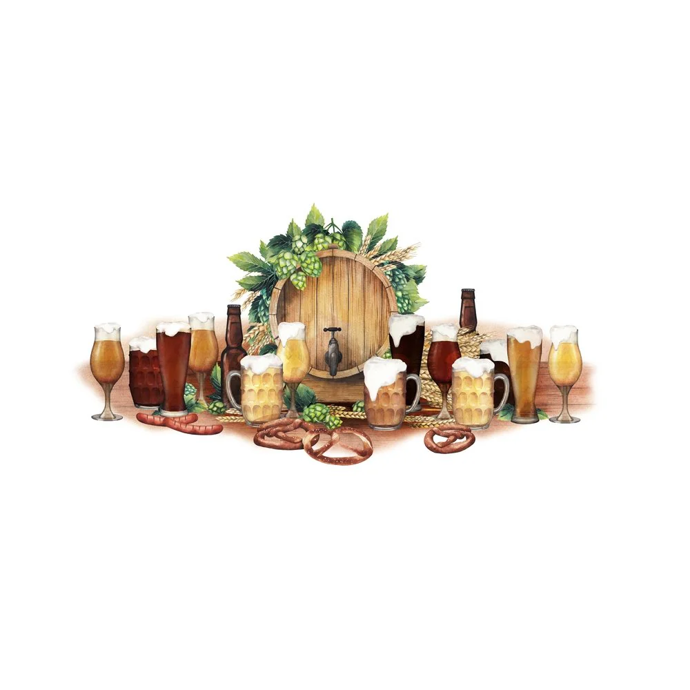 Oktoberfest Hors D'oeuvres Fabric Panel