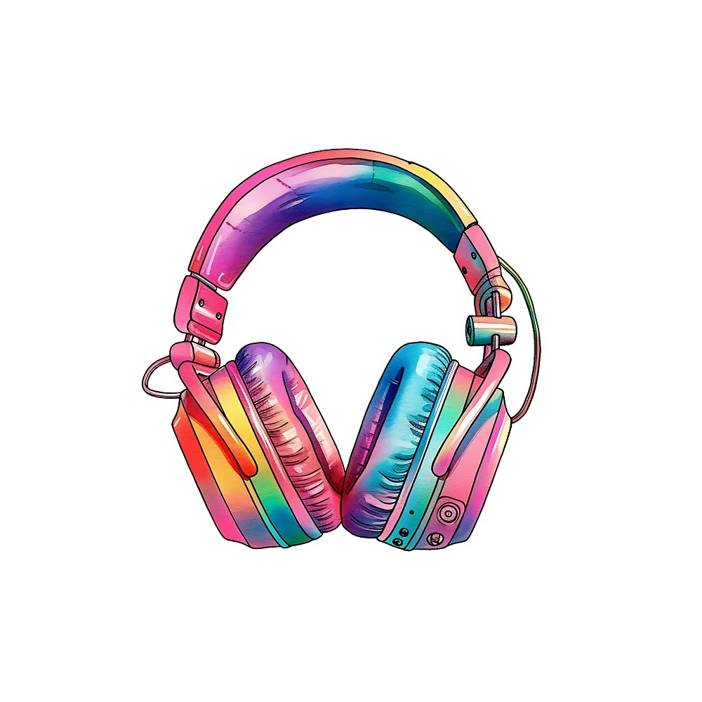 Old School Elements Headphones Fabric Panel
