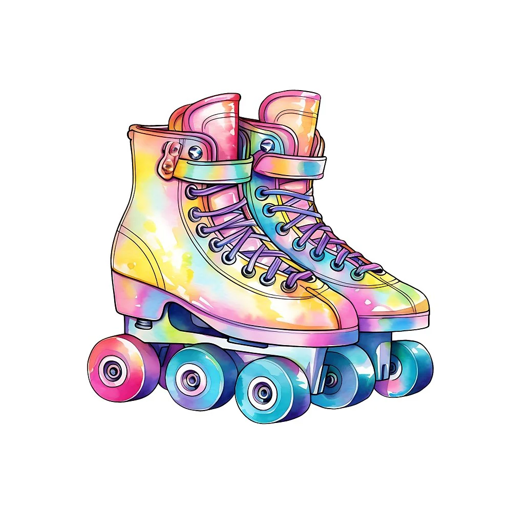 Old School Elements Roller Skates Fabric Panel