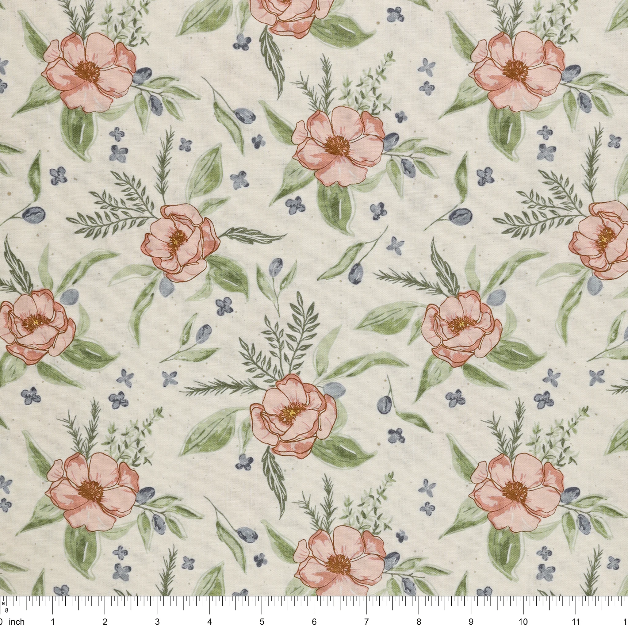 Olive Grove Fabric Collection - Floral Ivory - Image 3