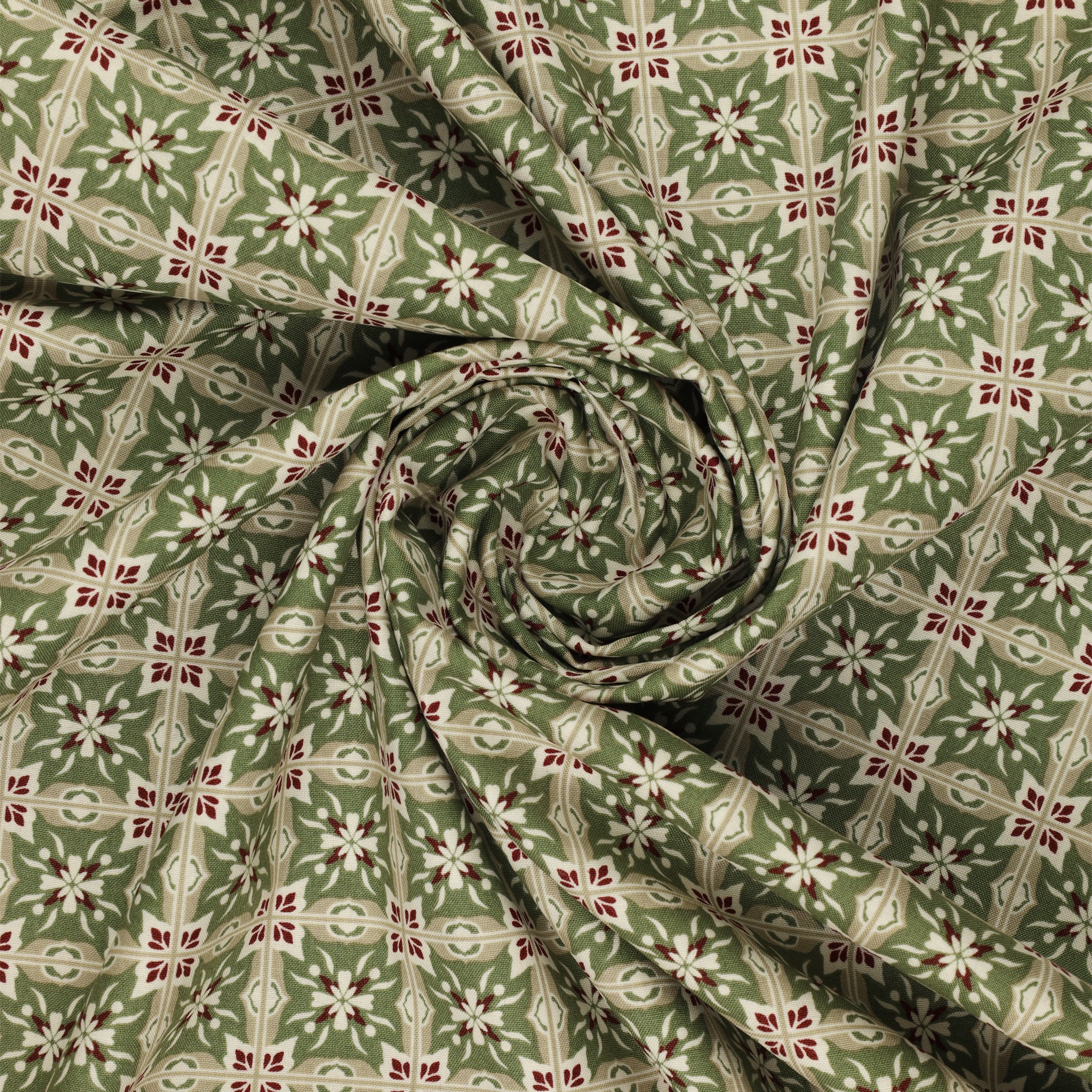 Olive Grove Fabric Collection - Mill Tiles Green - Image 2