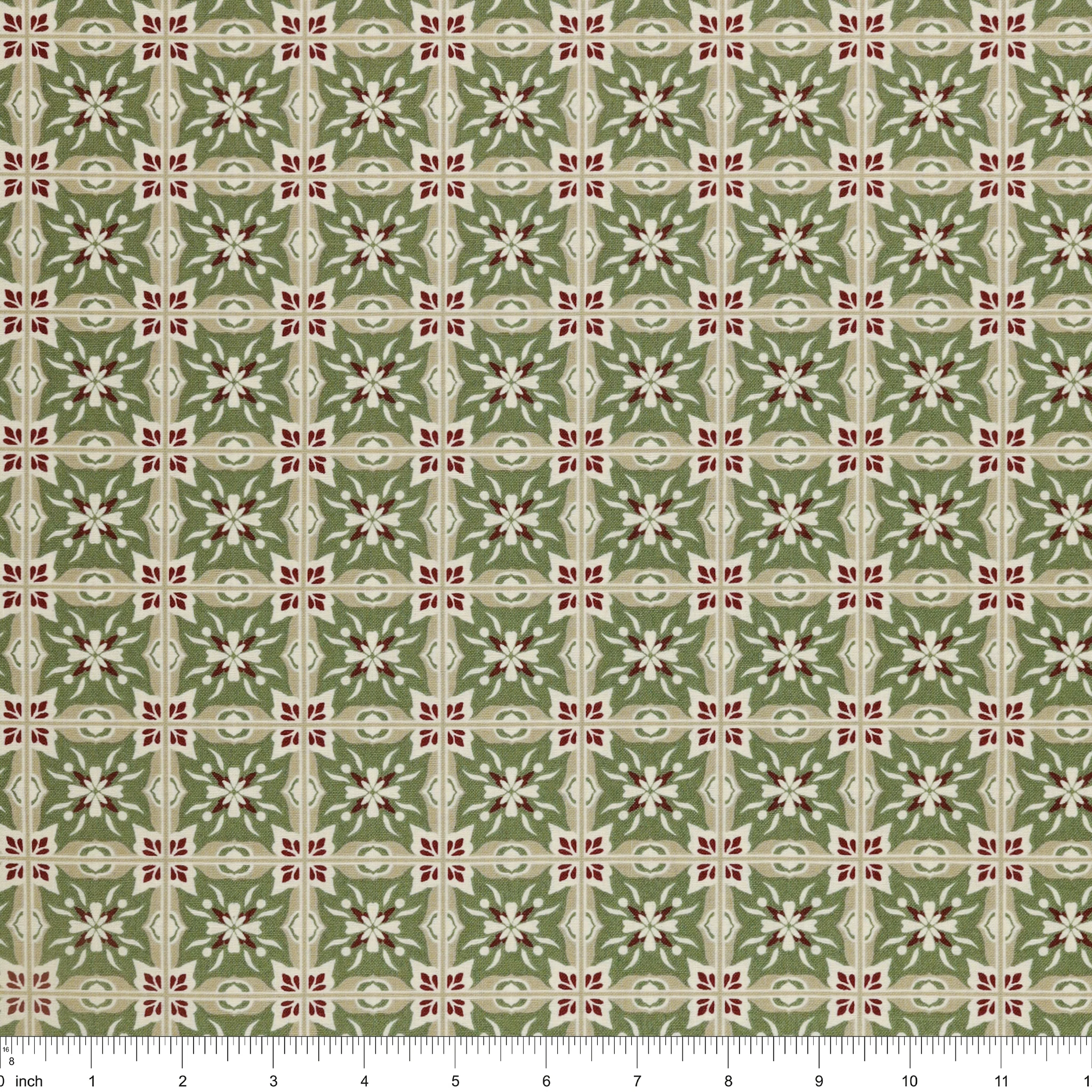 Olive Grove Fabric Collection - Mill Tiles Green - Image 3