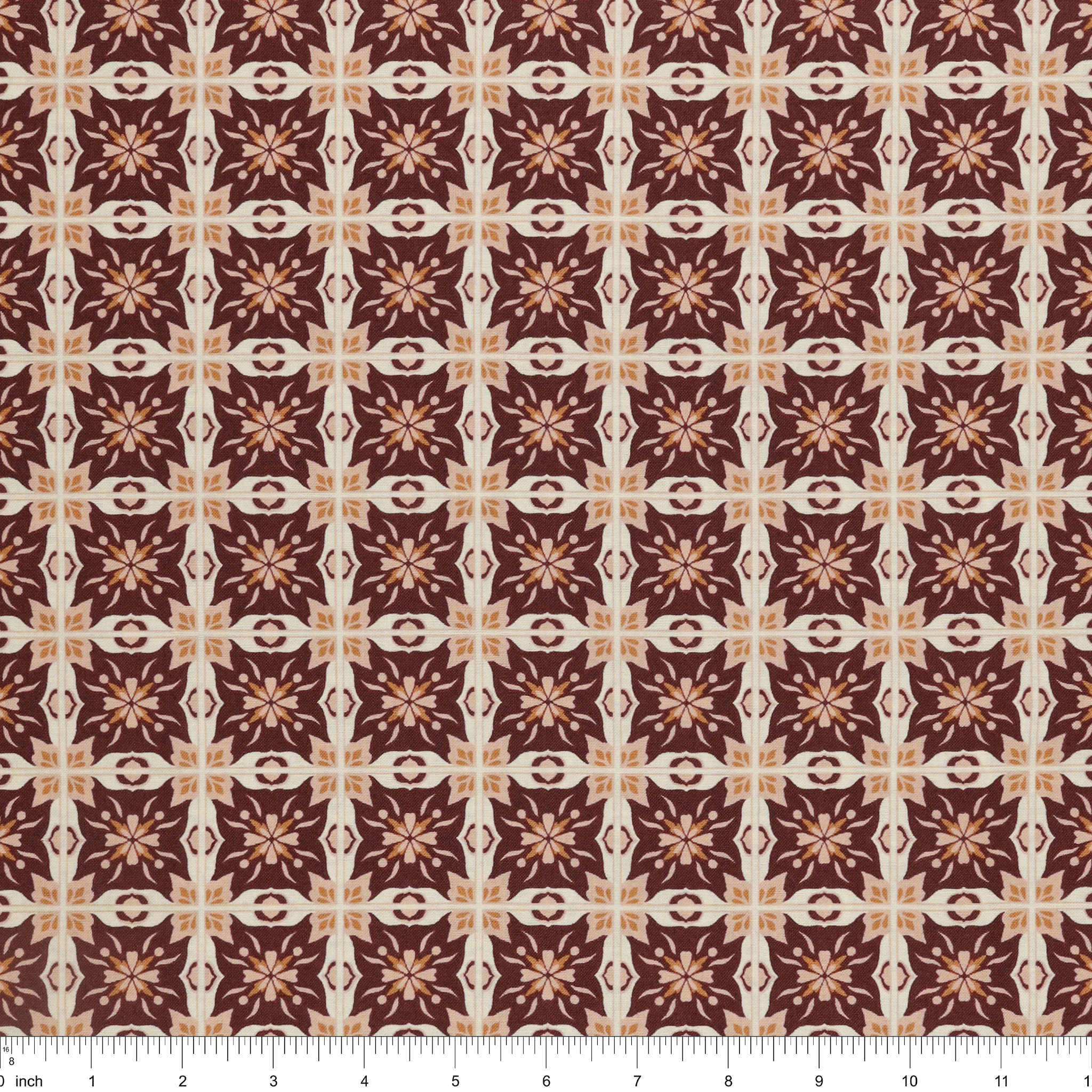 Olive Grove Fabric Collection - Mill Tiles Plum - Image 3