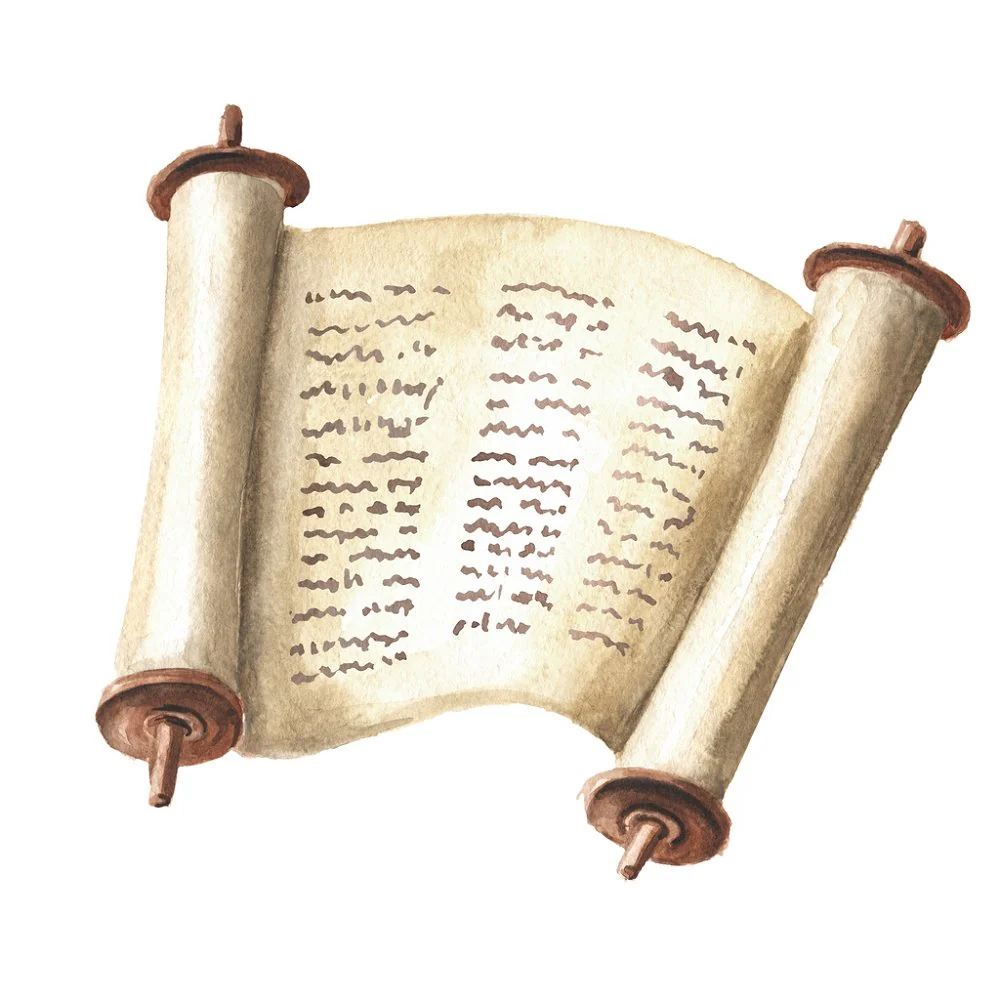Open Torah Scroll Fabric Panel