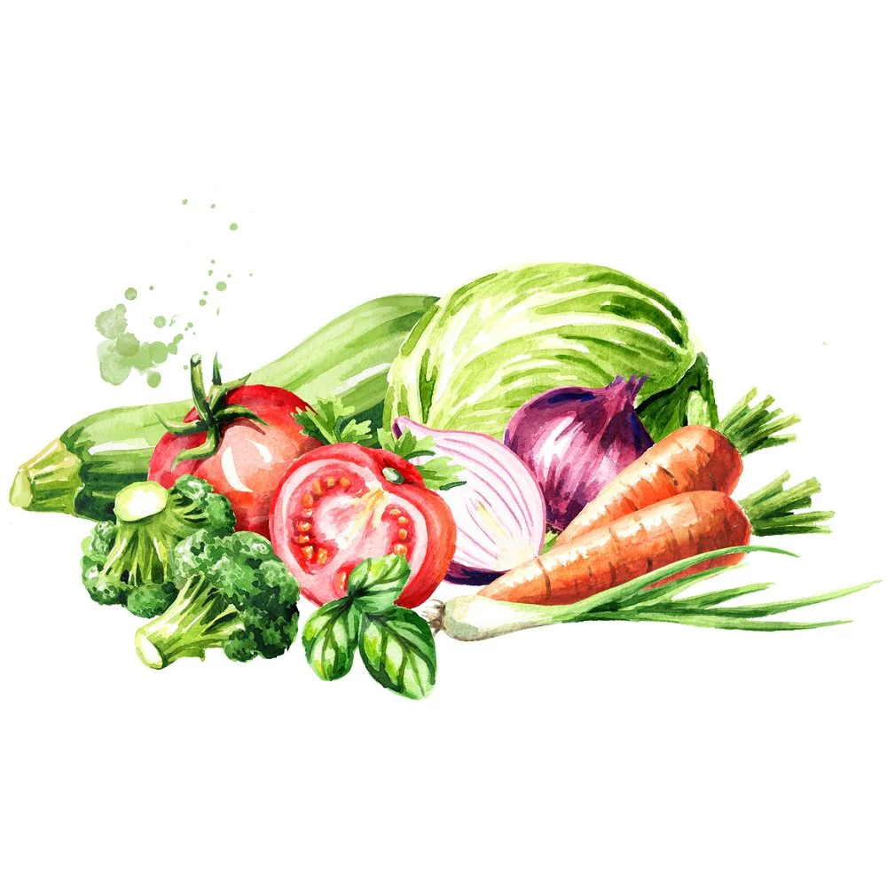 Organic Vegetables Fabric Panel