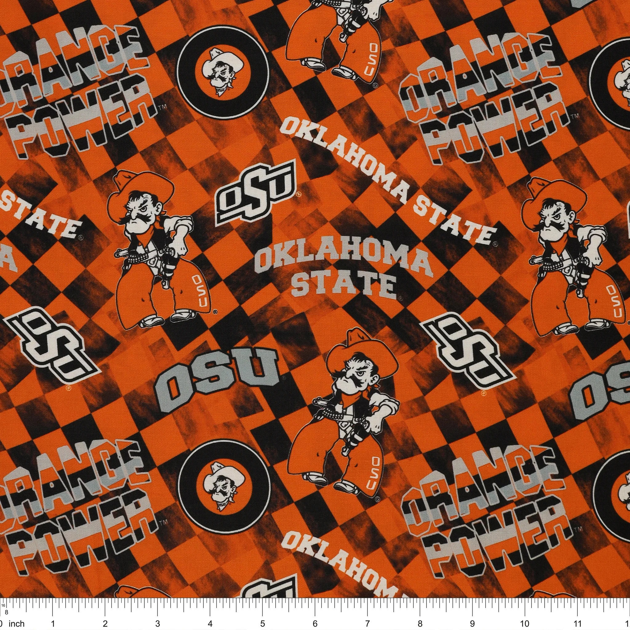 OSU Pistol Pete Allover Checker Fabric - Image 3