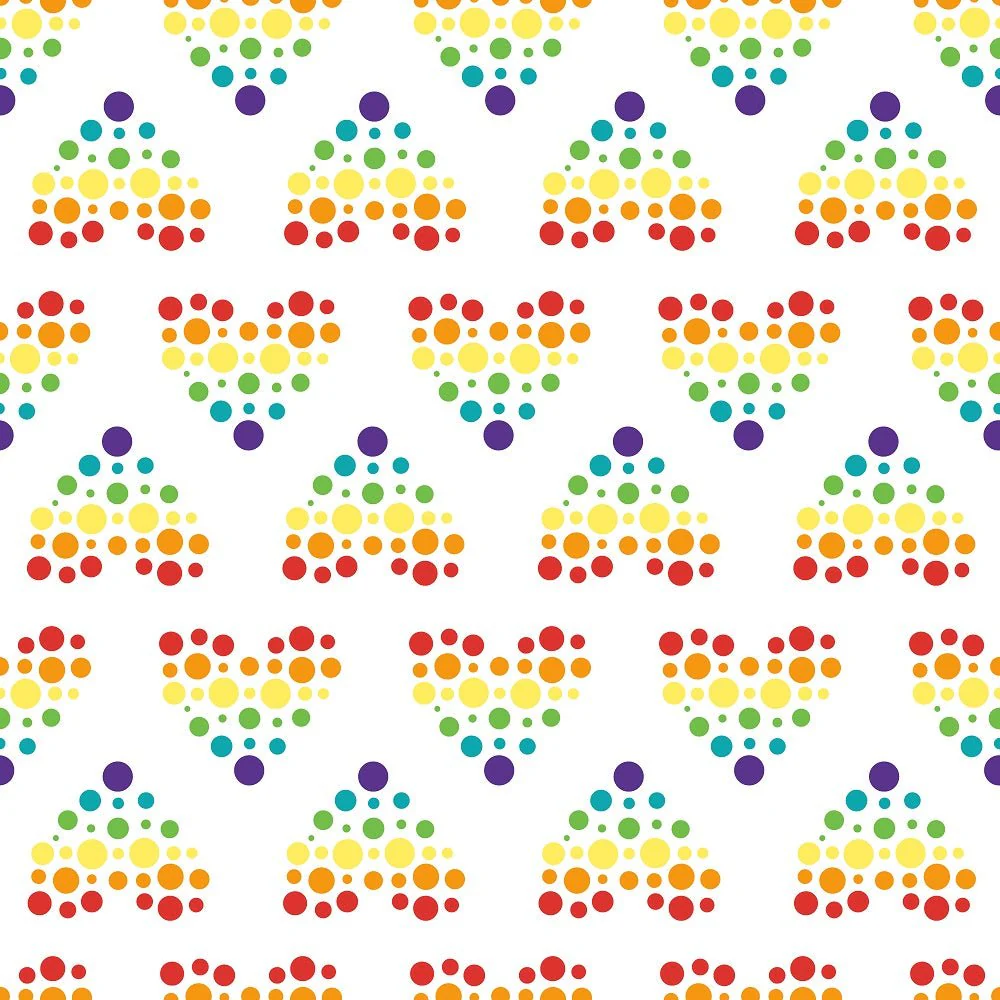 Over the Rainbow Hearts Allover Fabric