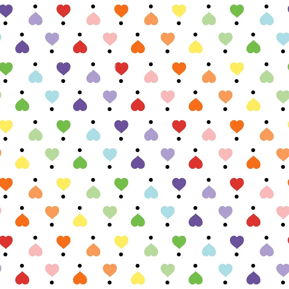 Over the Rainbow Hearts and Dots Fabric