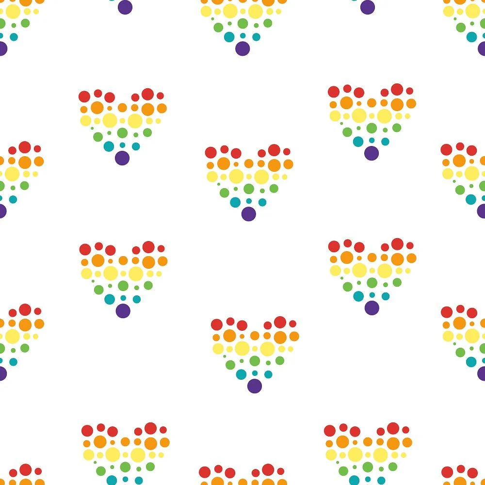 Over the Rainbow Hearts Fabric