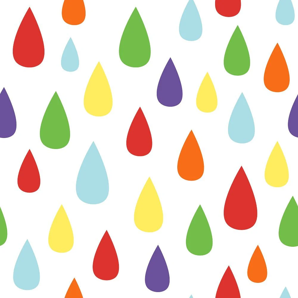 Over the Rainbow Raindrops Fabric